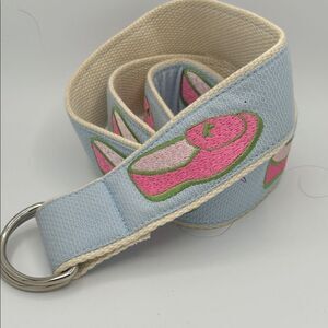 CJ Laing Perfectly Preppy D-ring Belt - Loafer embroidered - Size S